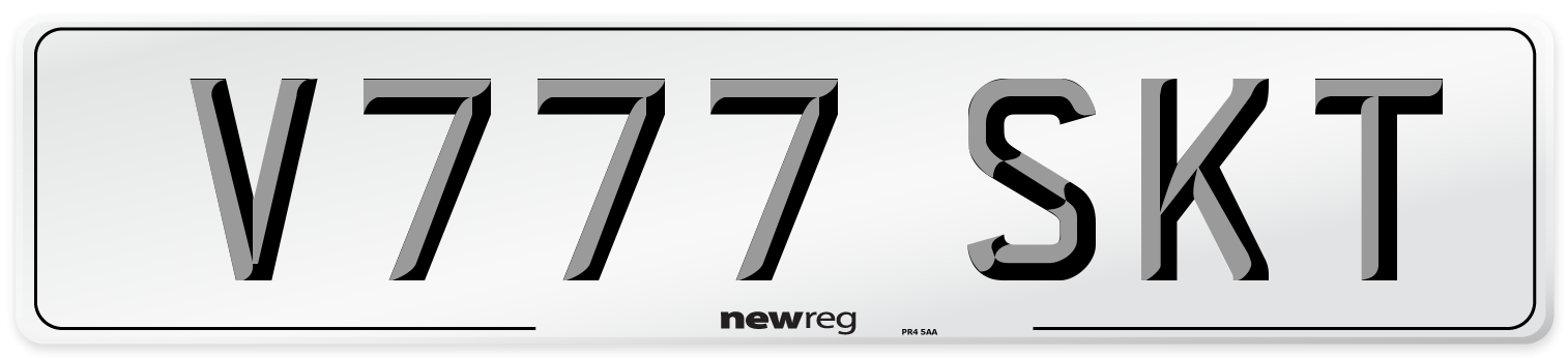 V777 SKT Number Plate from New Reg